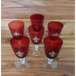 181141 - RED  WINE GLASSES W/FDL set of (6)